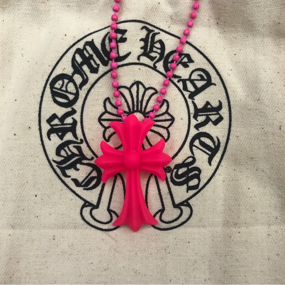 Chrome Hearts Rubber Silichrome CH Cross Pendant Necklace - Picture 4 of 5